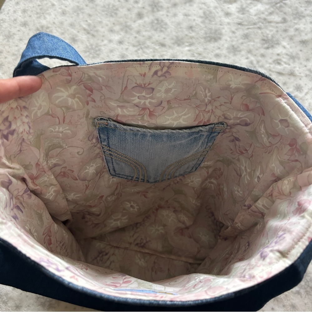 Tote Bag: Patterned Lining - Butterfly Patch - Tw… - image 4